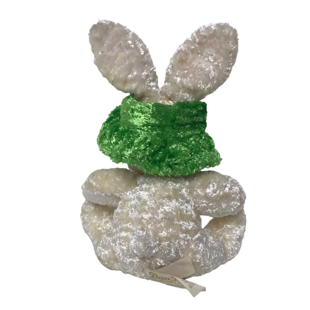 Vintage DanDee Easter Bunny Rabbit Plush Ears Bonnet Hat Silky Stuffed Animal